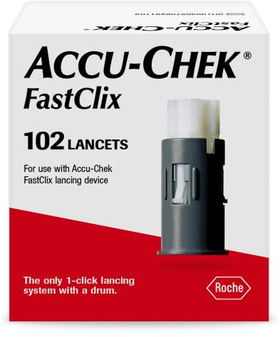 Accu-Chek FastClix Diabetes Lancets for Diabetic Blood Glucose Testing (Pack of 102) (Packaging May Vary)