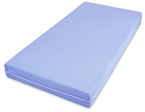 MSS e.K. Easy Active 140 x 200 x 11 cm Roll-Matratze für Kinder und Erwachsene Bezug Blau Komfortschaum