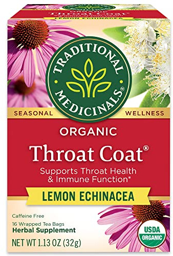 TRADITIONAL MEDICINALS TEA,OG2,THRT COAT LMN ECH, 16 BAG