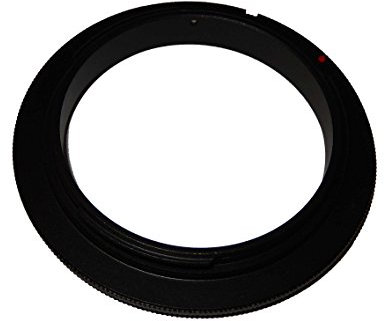 vhbw 52 mm Retroadapter kompatibel mit Canon EOS 1000D, 1, 100D, 1200D, 1100D, 10D Kamera - Umkehrring für 52 mm Objektiv