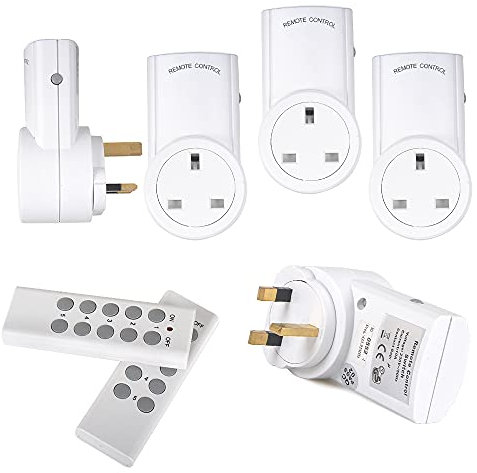 Rayinblue 5 Pack Remote Control Sockets Wireless Switch Mains UK Plug AC Power Outlet