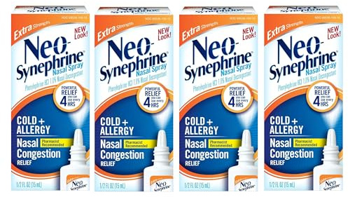 Neo-Synephrine Nasal Spray , Extra Strength Formula, 0.50 Ounces each (Value Pack of 4)