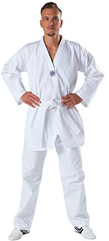 Kwon Kinder kampsport dragt Taekwondo Song Anzug, Weiß, Size: 0 (140 cm)