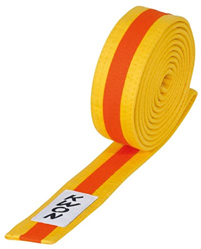 Budogürtel Judo mehrfarbig, versch. Längen (gelb/orange/gelb, 240)