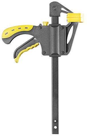 KWB Pinza de una mano con cierre rápido, pinza de sujeción y extensión, anchura de sujeción 150 mm, profundidad de sujeción 85 mm, para fijar, sujetar y encolar