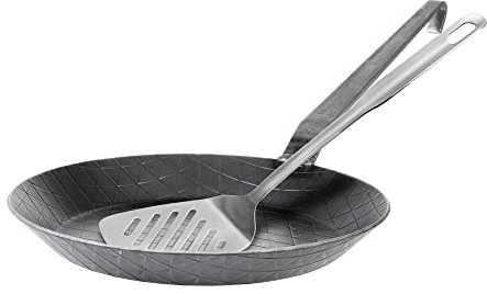 Gräwe Profi Padella pesante in ferro battuto, Ø 24 cm, con manico a gancio in ferro battuto, Made in Germany