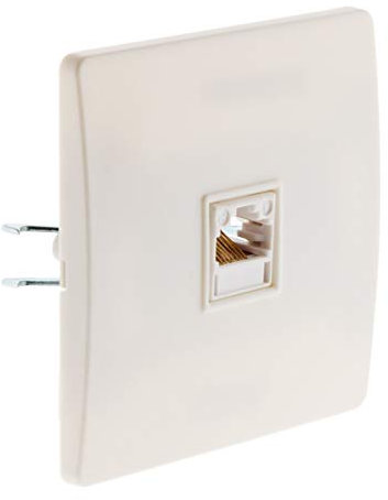 Zenitech - Toma de Teléfono RJ45 - Blanco - Fijación Tornillos/Garras - Compatibilidad Cajas de Empotrar Estándar - Instalación Antes de Pintar - Clipado Fácil - Norma CE - Lista para Instalar