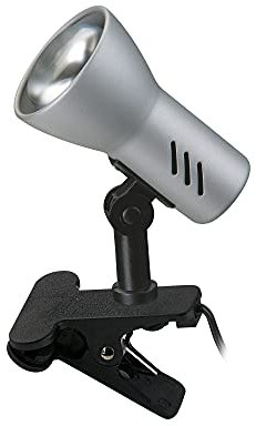 BRILONER - Schreibtischlampe mit Kabelschalter, schwenkbar, E14 Fassung, max. 40 Watt, Klemmlampe, Klemmleuchte, Nachttischlampe, Leselicht Kinder, Leselampe Bett, 6,5x11,5x10,8 cm, Titanfarbig