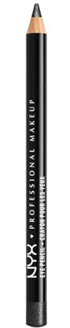 NYX Professional Makeup Slim Eye Pencil, Creamy Long-Wearing Eyeliner with Bleed-Resistant Formula, Precise Sharpenable Tip for Defined Eye Looks, Shade: 940 Black Shimmer