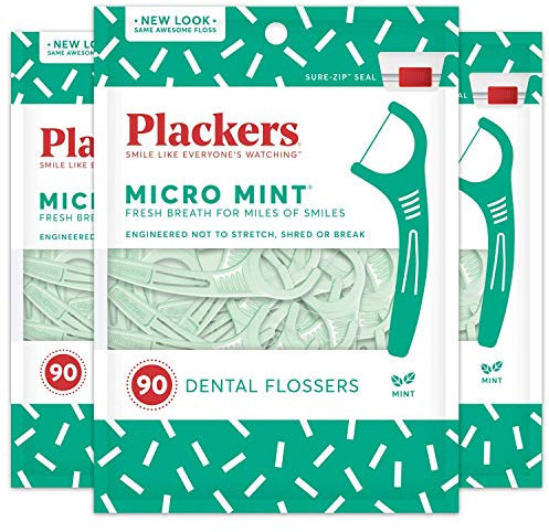 Plackers Micro Mint Flossers, 90 count (Pack of 3) by Ranir, LLC