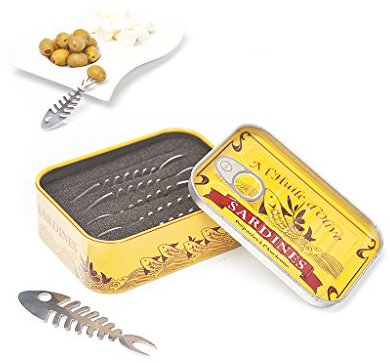 Balvi Forchettina aperitivo Conserverie Sardines Design retrò di pesce in scatola Latta/inox