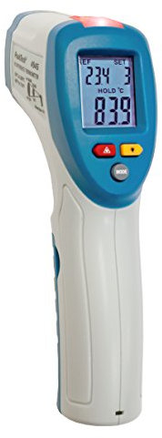 PeakTech P 4945 Thermomètre infrarouge -50 °C à +380 °C avec LED d’avertissement et réglage d’alarme pour mesure sans contact