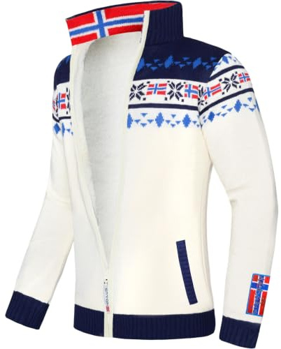 Nebulus Canadian suéter para hombre multicolor bunt - Off White/navy Talla:M