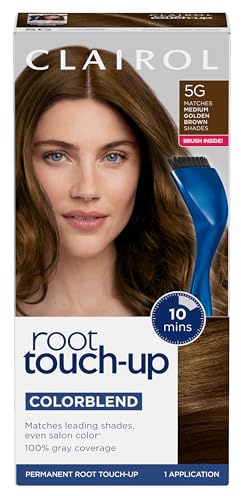 Clairol Root Touch-Up by Nice'n Easy Permanent Hair Dye, 5G Medium Golden Brown Hair Color, Pack of 1