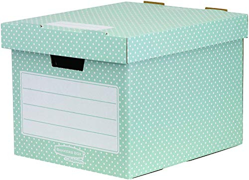 Bankers Box Storage Box, Pack of 4, Green and White