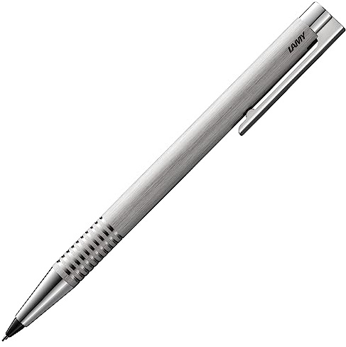 Lamy logo brushed Druckbleistift – zeitloser Minenbleistift mit hoher Funktionalität & Gehäuse aus robustem Edelstahl – Bleistift mit Feinstrichmine M 40 in Strichbreite 0,7 mm