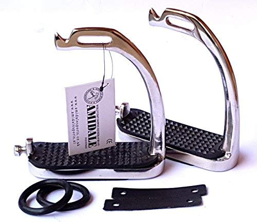 Amidale Peacock Stirrups Horse Equestrian Safety Iron Fillis Stirrups, 4.50 INCHES, Silver