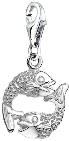 Nenalina Fische Karabiner Charm Anhänger für Bettelarmband aus 925 Sterling Silber 713214-000