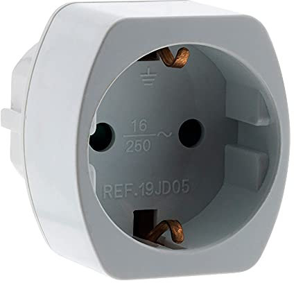 Zenitech Adaptateur électrique mâle France - Femelle Schuko Blanc