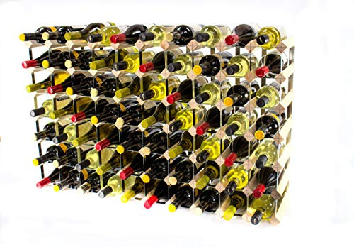Classic 70 Bottle Pine Wood and galvanised Metal Wine Rack