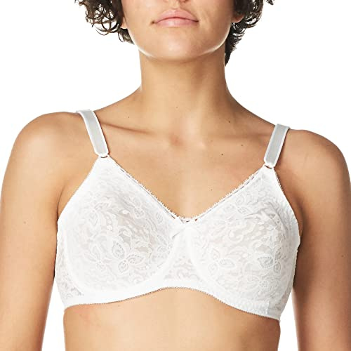 Bali Women's Lace and Smooth Underwire Bra, White, 38C