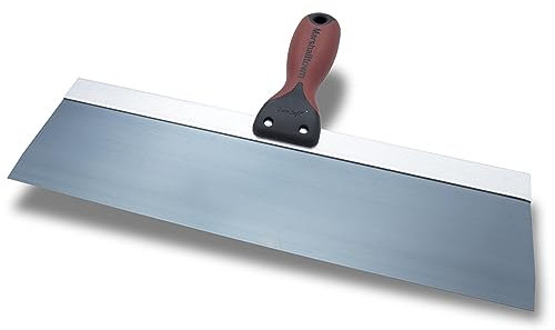 Espátula de superficie Marshalltown con mango Durasoft II de acero azul, tamaño: 356x76 mm, herramienta para yeseros y pintores.