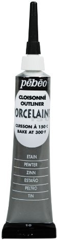 PEBEO 6-Piece 20ml Porcelaine 150 China Paint Cloisonne 20ml - Pewter,Pewter, 036-010, Grey