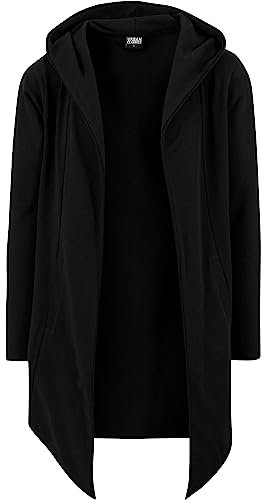 Urban Classics Herren Long Hooded Open Edge Cardigan Strickjacke, Schwarz, XXL