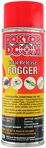 Doktor Doom Total Release Fogger 5.5oz - Large Area Greenhouse Insecticide for Thrips, Aphids, and Mealybugs - 5,500 Cubic Foot Coverage, Safe for Indoor Plants, Fruits & Vegetables, No Residuals