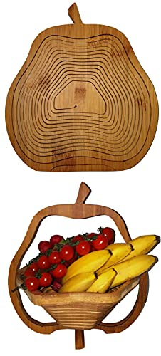 Fruktkorg – vacker hopfällbar korg 30 x 30 cm tillverkad av bambu, bambu, träkorg, hopfällbar korg, skål, bambu, hopfällbar 30 x 30 cm, påskkorg, påskkorg, påskkorg, påskkorg, påskkorgar