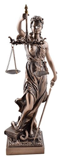 Veronese Justitia Figur 33 cm Göttin der Gerechtigkeit Statue Waage und Schwert - Hochwertige Polyresin Skulptur bronziert - Deko für Anwaltskanzlei, Büro, Gericht - Geschenk für Juristen