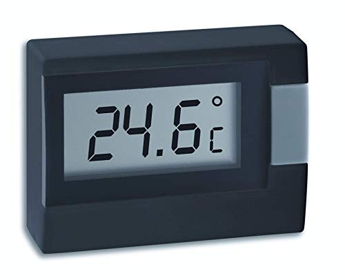 TFA Dostmann Digital termometer 30 2017.01, liten och praktisk, temperaturmätning inuti, svart, L 54 x B 16 (30) x H 39 mm