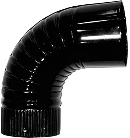 Codo Estufa Color Negro Vitrificado de 100 mm. 90°.