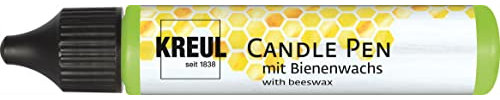 KREUL 49709 - Candle Pen, hellgrün, 29 ml, Kerzenstift mit feiner Malspitze, Farbe mit Bienenwachs zum Verzieren & Bemalen von Kerzen