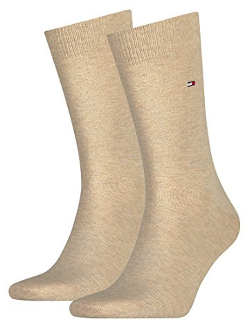 Tommy Hilfiger Homme Th Mens Sock Classic 2p Chaussettes, 369 - Light Beige Melange, 39-42 EU