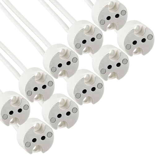NCC-Licht 10 x GU5,3/G4/G6,35 Fassung Keramik LED Halogen mit Kabel