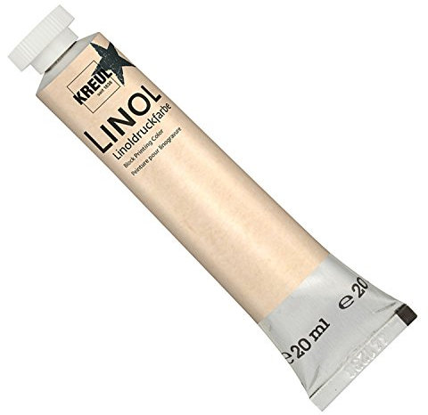 KREUL 15715 - Linoldruckfarbe auf Wasserbasis, für den Handdruck von Holz-, Kork- und Linolschnitten auf Japan-, Bütten- und anderen saugfähigen Papieren, 20 ml Tube, schwarz