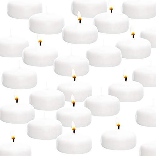 Royal Imports Floating Candles 2 inch White Unscented Dripless Wax Discs