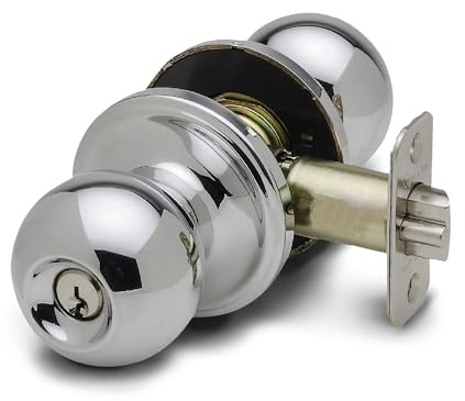 Copper Creek BK2040PS Ball Door Knob, Keyed Entry Function, 1 Pack, in Polished Stainless