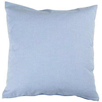 Kissenbezug 50x50 cm Karo 2x2 mm Hellblau Baumwolle - Kariert, Kissenhülle, Deko, Sofa, Qualität Made in EU