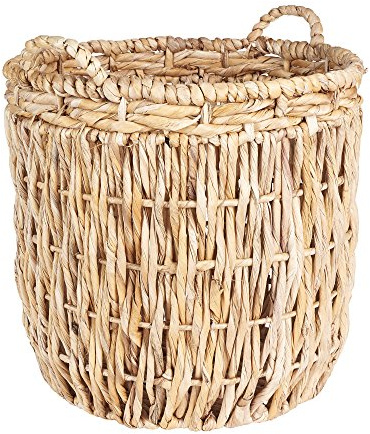 Household Essentials Brown Tall Round Wicker Storage Basket 19'' x 25''
