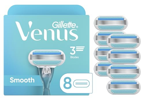 Gillette Venus Smooth Womens Razor Blade Refills, 8 Count, Lubracated to Protect the Skin from Irritation