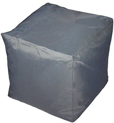 Kinzler S-10117/117 Sitzwürfel, ca. 40x40x40 cm, Outdoor & Indoor, Sitzsack in vielen verschiedenen Farben, wasserabweisender Hocker, anthrazit