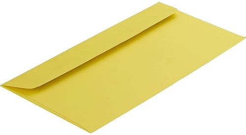 100 Stück, Farbige Briefumschläge, DIN C6/5, Haftklebung mit Abziehstreifen, Gerade Klappe, 120 g/qm Colorista, Ohne Fenster, Gelb, Blanke Briefhüllen