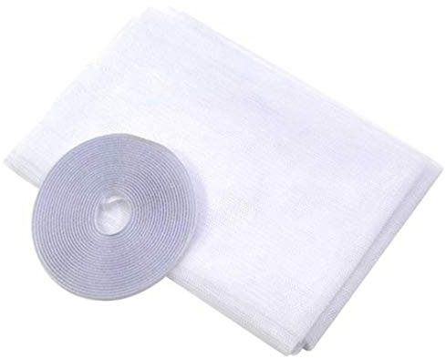 TRIXES Mosquito Netting Fly Screen For Windows - Easy Install Nets to Keep Bugs & Insects Out - Net Window Screens - White Mesh - Cut To Size - Includes Self Adhesive Fastening Tape