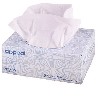 APPEAL A601 Wiper, White, X, Medium Duty Workhorse Cloth, Brag, 180 Sheets 1 Box Per Case-288923, 12.5 by 16.8