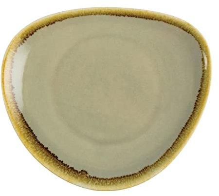 Olympia Kiln Triangular Plate Moss 165mm 65 Rimmed Kitchen Serving 6pc
