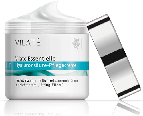 Hyaluron Antifaltencreme hochdosiert - für den Anti Aging „Sofort Effekt“, vegan für sie und ihn - Made in Germany - von Vilate