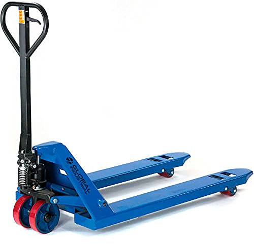 Global Industrial High Capacity Narrow Fork Pallet Jack Truck with 21 W x 42 L Forks, 6600 Lb. Capacity, Manual Pallet Truck for Warehouse, Manufacturing and Retail