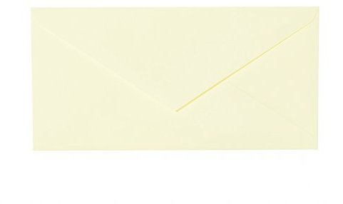 Paper24 25 Briefumschläge Zartgelb DIN lang 110x220 mm, 11x22 cm, ohne Fenster, Ideal für Einladungskarten Hochzeit Geburtstag u. ä.